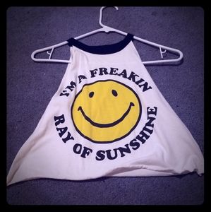 Smilie crop tank